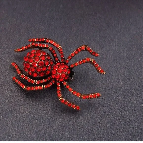 Spider Crystal Rhinestone Brooch - Picture 10 of 14